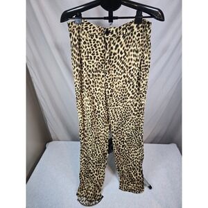 Zara Pants  Animal Print Straight Leg Trousers Leopard Women L